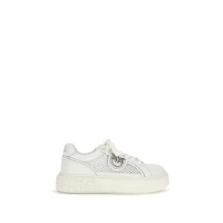 PINKO Weiße Kalbleder Bos Taurus Plattform Sneakers