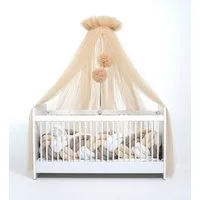 Baby Fancyroom Betthimmel Tüll Betthimmel für Babybett Babywiege Beistellbett Moskitonetz, 165cm lang, mit 2 Bommeln