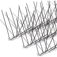 KONZEPT Taubenspikes Vogelabwehr Spikes aus Edelstahl gegen Tauben, Spatzen, Amsel, Marder, 10-St., für Balkon, Fensterbank, Garten - Set 10 szt. x 50 cm, 5-reihig