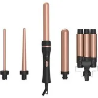 Tekoo Lockenstab 5 in 1 Lockenstab Set Multistyler Keramik mit Welleneisen 9-32mm, Turmalin-Keramik, 5-in-1 Set für verschiedene Styles, Weltweite Spannung 110-240V