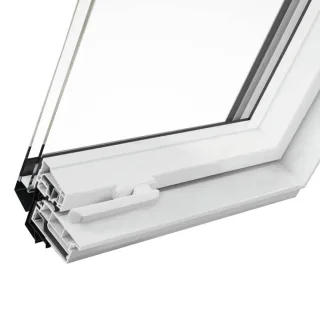 Dachfenster Ropal made by Roto, R4/7, PVC, Schwingflügel, 54 x 78 cm, Innen Weiß, außen Anthrazit, individuell konfigurieren