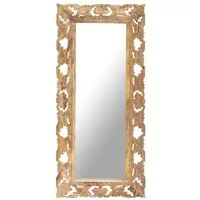 vidaXL Spiegel Spiegel Handgeschnitzt Braun 110x50 cm Massivholz (1-St)