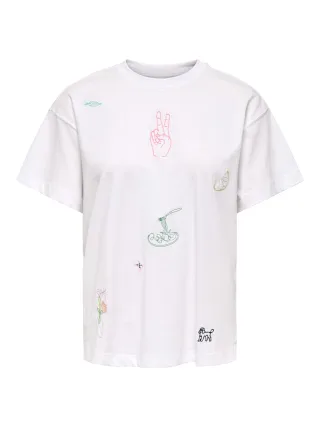 ONLY - ONLEMMINA S/S TOP BOX JRS Bright White - Gr. - XL