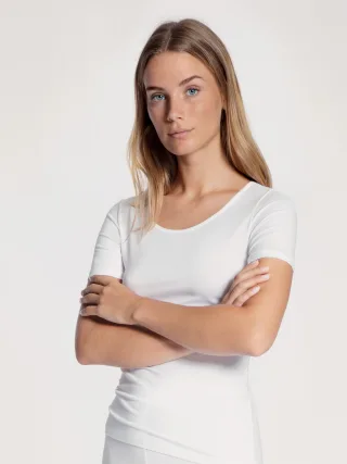 CALIDA - DAMEN Top kurzarm weiss - Gr. - M