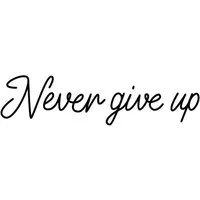 Inkster Schmuck-Tattoo Never give up Tattoo, Vegane & EU-Kosmetikzertifizierte Farbe, wasserfestes temporäres Tattoo, 2 Wochen Halt