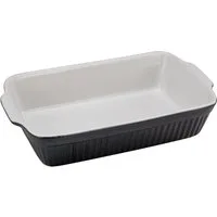 CreaTable Auflaufform Classic Black & White, Steinzeug, (1-St), außen Schwarz, innen strahlend weiß und glänzend, 20x34 cm