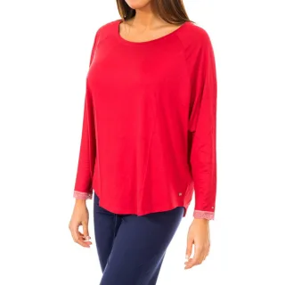 Langarm-T-Shirt mit Rundhalsausschnitt für Frauen 1487903370