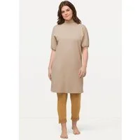 Ulla Popken Longshirt Longshirt Eggshape Rollkragen Halbarm Biobaumwolle