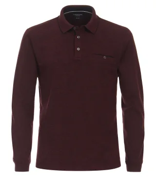 CASAMODA - Polo-Shirt Langarm gestreift rot - Gr. - 4XL