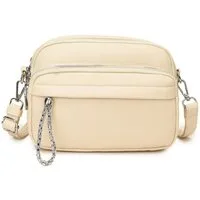ITALYSHOP24 Schultertasche Damen Tasche Crossbody Umhängetasche CrossOver Brusttasche Body Bag, Crossover Leder Optik Handytasche Abendtasche Shopper Henkeltasche