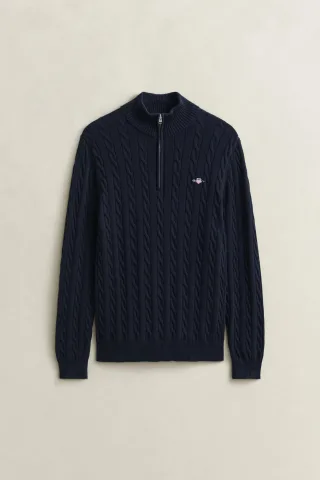 GANT - Zopfstrick Troyer aus Baumwolle EVENING BLUE - Gr. - M