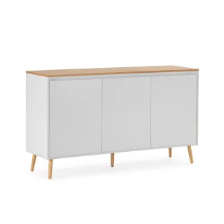 Sideboard, Weiß, Holzwerkstoff, Rechteckig, 140x80x40 cm, Wohnzimmer, Kommoden & Sideboards, Sideboards