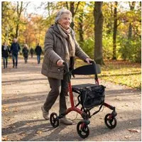 abc HOME Rollator Leichtgewicht 7,3kg Alu, Ankipphilfe, klappbar, bis 130 kg