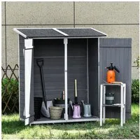 Outsunny Gerätehaus aus Holz, Geräteschuppen mit 2 Tür, Asphaltdach, mit Bodennägel, BxT: 139x75 cm, (Gartenschrank, 1 St., Geräteschrank), für Garten, Grau