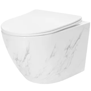 Neuesbad Wand-WC Set spülrandlos (rimless) Carlos Nature Marble NB1RE91771