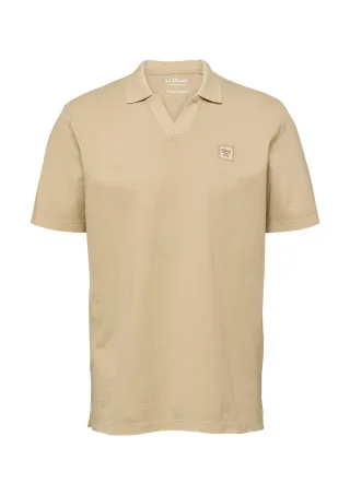 s.Oliver Red Label - Poloshirt aus Baumwoll-Piqué mit Garment Dye beige - Gr. - 3XL