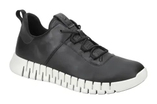 Ecco Herrenschuhe 525204 Schwarz Sneaker mit reflektierender Fersenkappe