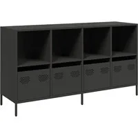 vidaXL Sideboard Sideboard Schwarz 135x39x73,5 cm Kaltgewalzter Stahl (1 St)
