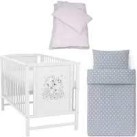 Baby-Delux Komplettbett Babybett Mia Komplettset, 7-tlg., Kinderbett 60x120 cm weiß, Bettset verschiedene Designs