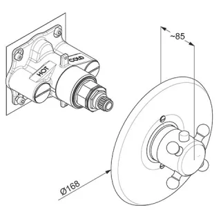 KLUDI 1926 Unterputz-Thermostatarmatur Unterputz-Feinbau-Set Highflow chrom 517390520