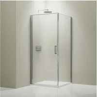Bernstein Eckdusche NT416 80x90 cm Chrom, BxT: 80x90 cm, Drehtür 80cm Seitenwand 90cm Chrom 8mm Nano