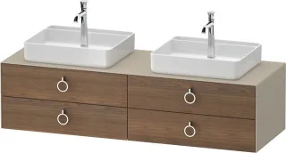Duravit White Tulip Konsolenwaschtischunterbau wandhängend Amerikanischer Nussbaum & Taupe Matt & Se WT4996B77600000
