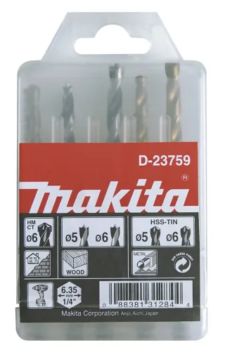Makita Universal-Bohrer-Set, 5-teilig - Ø 5, 6 mm - 1/4" 6-kant - D-23759