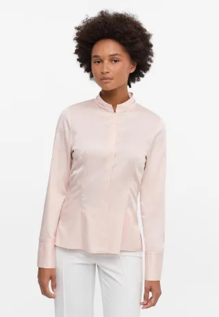 ETERNA - Satin Shirt Bluse Satingewebe Langarm puder - Gr. - 46