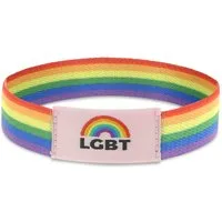 Made by Nami Armband Elastisches Stoffarmband Regenbogenfarben Pride Merch Unisex, aus Stoff – farbenfroh – für Festivals – LGBTQ-Design