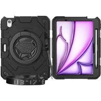 Wigento Tablet-Hülle Hybrid 360 Grad Apple iPad Air 11 2026 / 2025 / 2024 Schultergurt 11 Zoll, Hybrid Schutzhülle Smart Case Cover mit Schultergurt