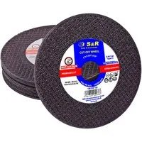 S&R Trennscheibe in Industrie-Qualität für Metall, Edelstahl/INOX, 125 x 1,0 x 22,23 mm, (Set, 15 Stück), A60 S-BF, Premium Cut, extra hohe Standzeit, für Winkelschleifer