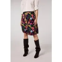 Himalaya Clothing Strickrock Damen mit lebendigem Blumenprint - Damen Midirock aus edler Viskose Weicher, fließender Blumen Rock mit hohem Komfort