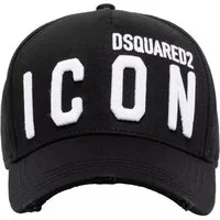 Dsquared2 Baseball Cap Basebalkappe Icon DSQ2 Logo Cap Kappe Mütze Mailand ansässiges Label mit leicht zerfetzt für einen Vintage-Look