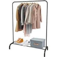 JEOBEST Garderobenständer Kleiderständer mit Schuhregal, Schlafzimmer Kleiderstange