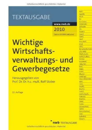 Wichtige Wirtschaftsverwaltungs- und Gewerbegesetze
