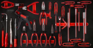 KS Tools T-Griff-Winkelstiftschlüssel- - und Zangen-Satz in Schaumstoffeinlage, 24-tlg - 813.0024