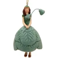 ROSEMARIE SCHULZ Heidelberg Dekofigur Blumenmädchen Figur Eukalyptus grün Dekohänger Kunstblume Aufhänger