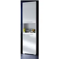 trendteam Hochschrank Amanda (Badschrank in weiß Hochglanz, 2-türig 37 x 190 cm) 5 Fächer