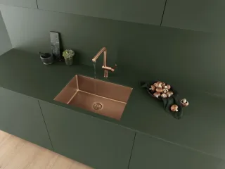 KWC BEVO E Küche Schwenkauslauf A 220 mm seitenbedient, brushed copper,3600018027 3600018027