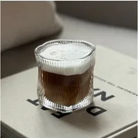 Zoha Gläser-Set Diamond Stripe Gläser 200/ 280 ml Set – Trinkgläser, Kaffeeglas, 4-tlg., ideal für Tee, Kaffee, Iced Coffee oder Saft