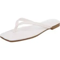 Ital-Design Minimalistische Damen Flip-Flops mit flacher Sohle Zehentrenner (91512415) Blockabsatz Zehentrenner in Weiß