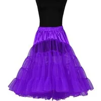 thetru Kostüm Knielanger Petticoat violett, Mehrlagiger, asymmetrischer Unterrock