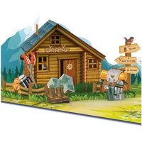 papercrush Geburtstagskarte Berghütte Pop-Up Karte