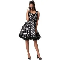 dressforfun Hippie-Kostüm Frauenkostüm Rockabilly Lady, Attraktives Trägerkleid im Stil der 50er Jahre