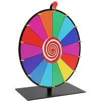relaxdays Spiel Glücksrad zum Drehen mit Ständer, Glücksrad, 60 cm