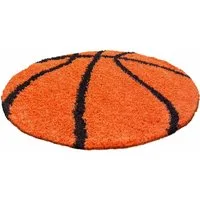 Ayyildiz Teppiche Kinderteppich Fun 6002, rund, Höhe: 30 mm, Motiv Basketball, Kinder- und Jugendzimmer