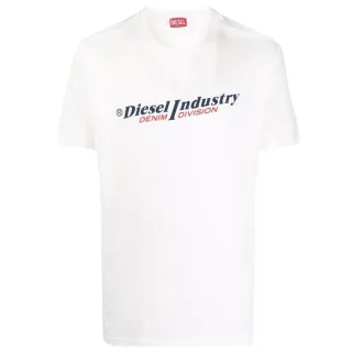 Weisses T-Shirt mit Denim-Logo von Diesel Industry