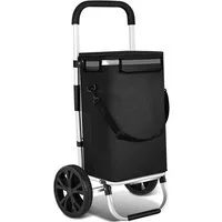 Clanmacy Einkaufstrolley Einkaufswagen klappbar Leicht mit 40L Große Kapazität Thermo Tasche, 40L, klappbar & rollbar, bis 40 kg