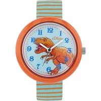 s.Oliver Quarzuhr 2038608, Armbanduhr, Kinderuhr, Jungenuhr, Dinosaurier, Geschenkidee