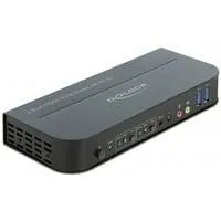 HDMI KVM Switch 4K 60 Hz mit USB 3.0 und Audio, KVM-Switch schwarz